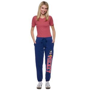 New Womens Disney Mickey Mouse Jogger Pants Lounge Wear Pockets